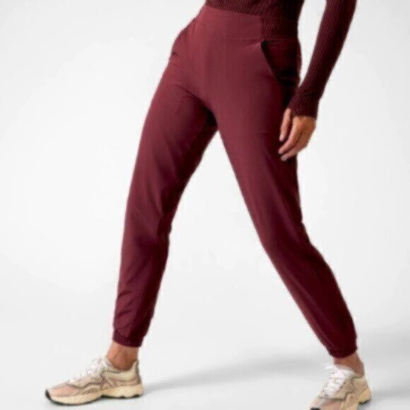 NWOT Esprit Burgundy Drawstring Joggers - Picture 3 of 13